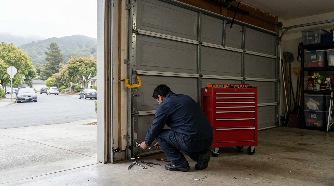Off-Track Overhead Garage Door Repair in Millbrae